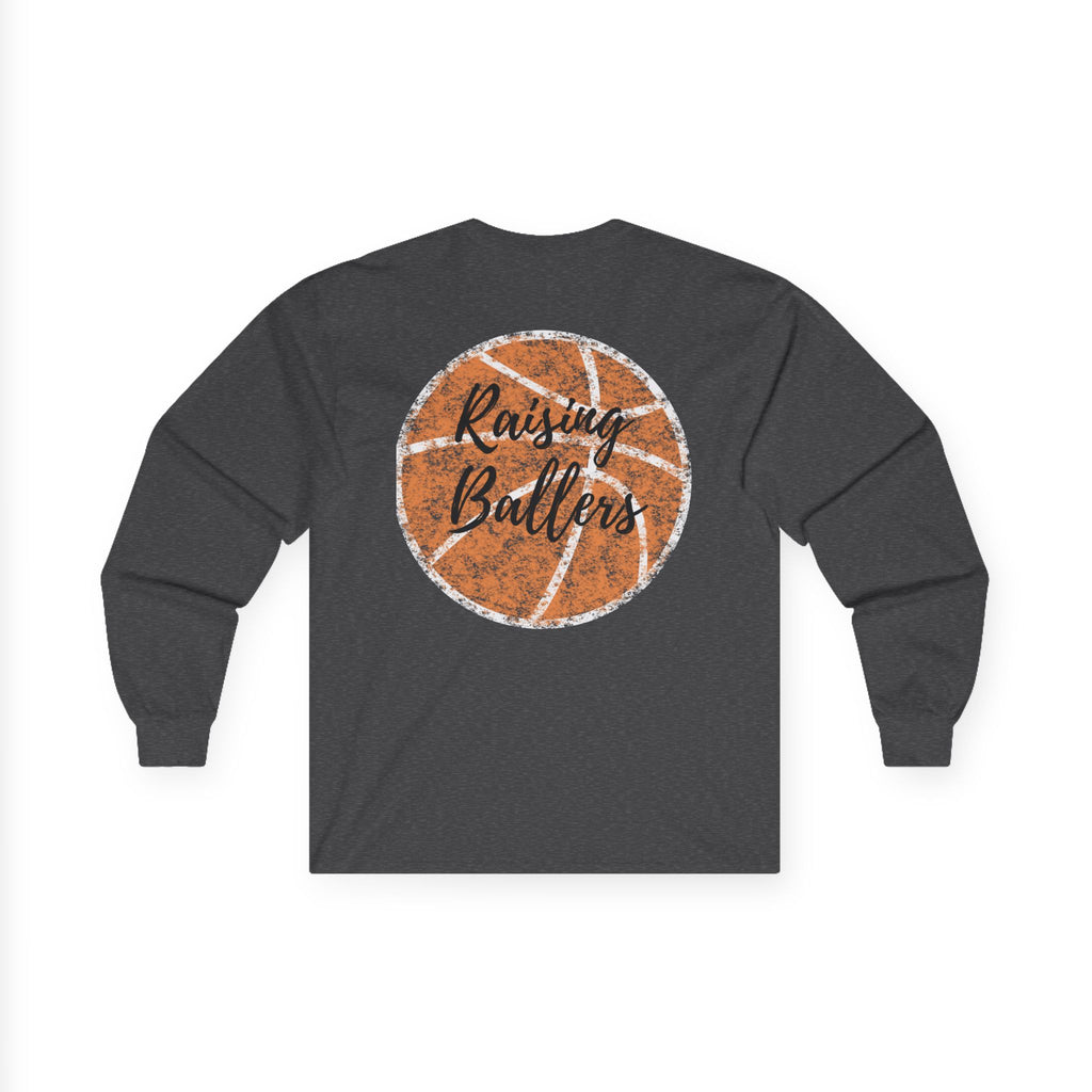 Raising Ballers Long Sleeve - Unisex Basketball Parent Shirt