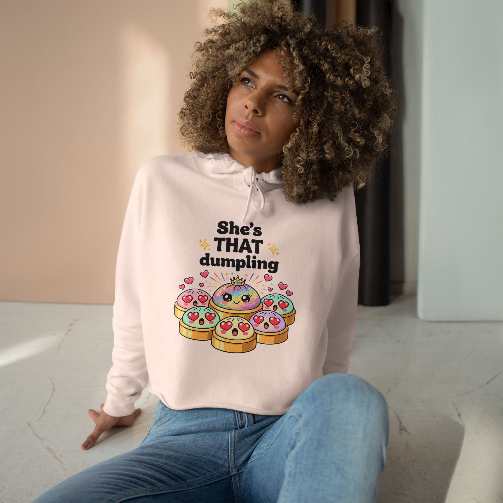 She's THAT Dumpling Cropped Hoodie | Glitter Dumpling Trend | Viral TikTok Sweatshirt
