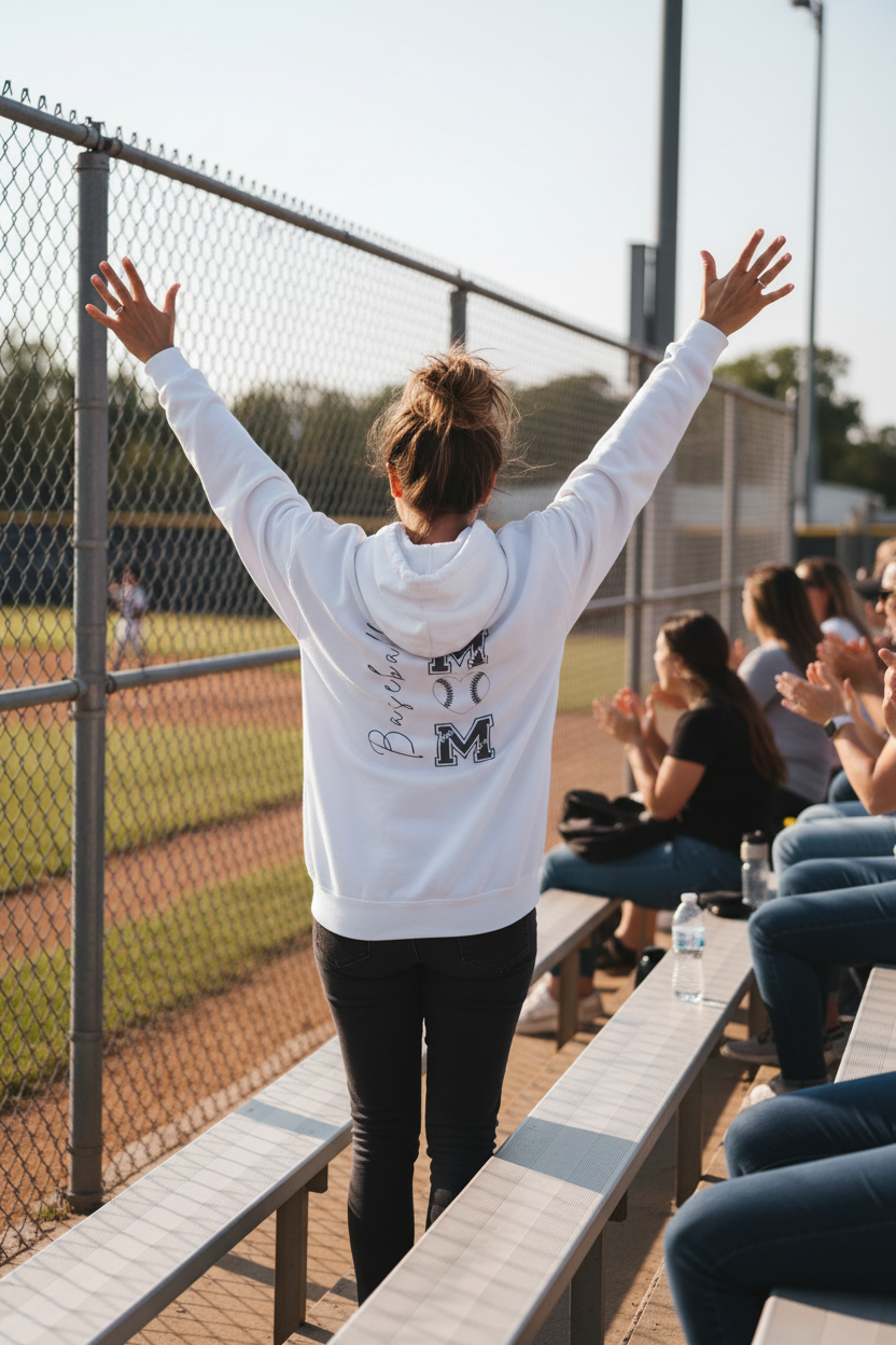 Baseball Mom Hoodie High School Game Mockup