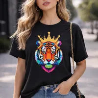 Crowned Tiger T-Shirt - Women's Empowerment Graphic Tee