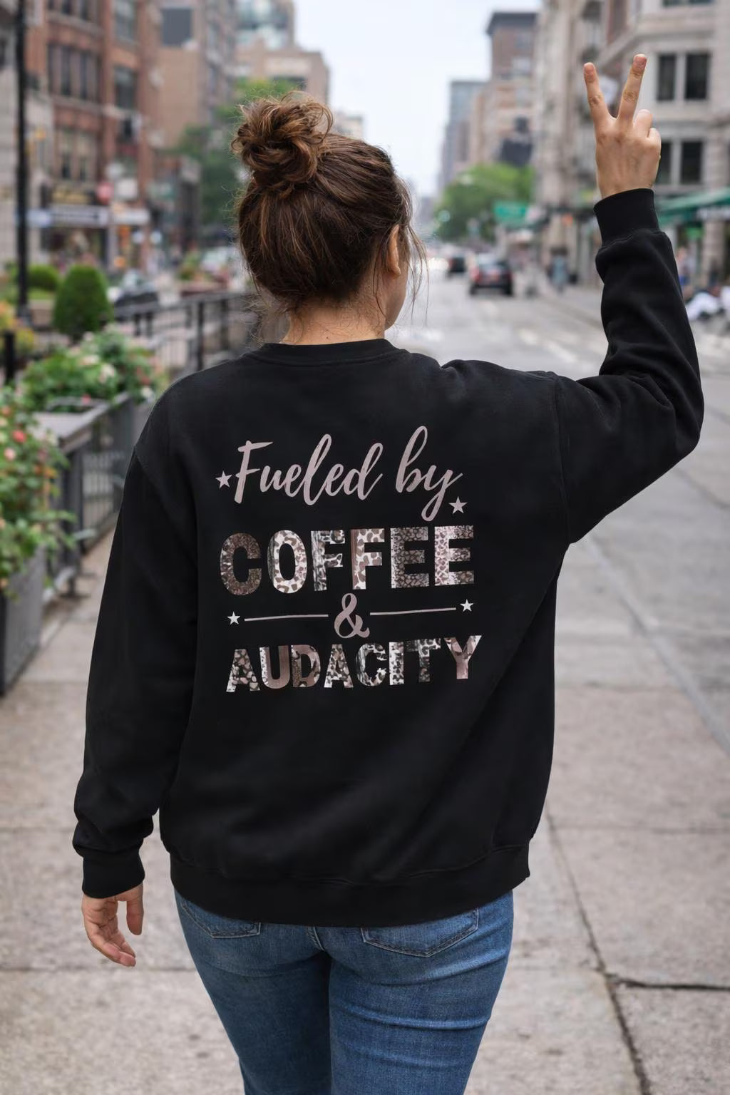 Coquette Bow Tumbler Sweatshirt | Girly Aesthetic Crewneck | Pink Leopard